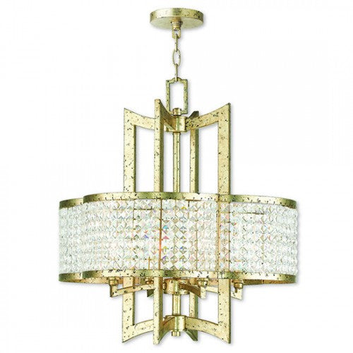 ##Antique Hardware## 4 Light Winter Gold Chandelier