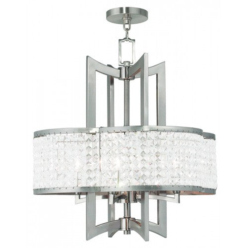 ##Antique Hardware## 4 Light Brushed Nickel Chandelier