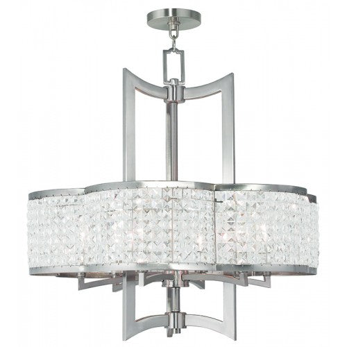 ##Antique Hardware## 6 Light Brushed Nickel Chandelier