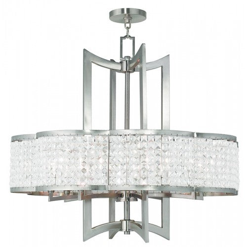 ##Antique Hardware## 8 Light Brushed Nickel Chandelier