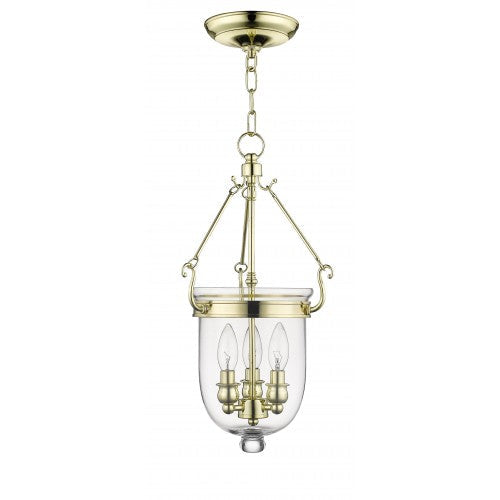 Antique Hardware 3 Light Polished Brass Chain Lantern Pendant