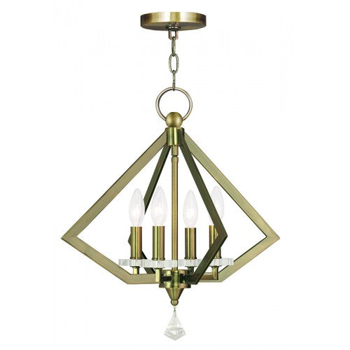 ##Antique Hardware## 4 Light Antique Brass Chandelier