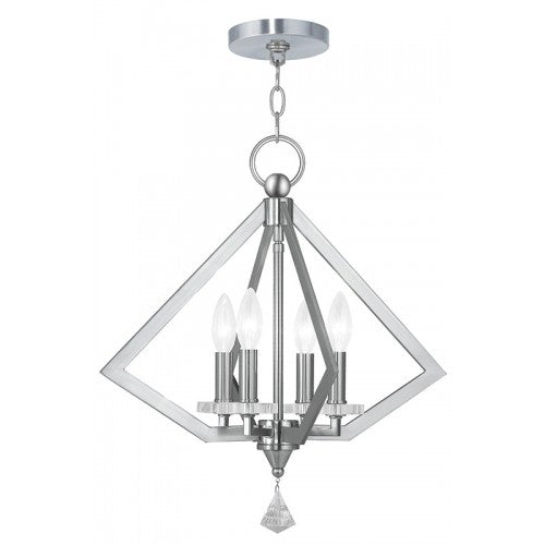 ##Antique Hardware## 4 Light Brushed Nickel Chandelier