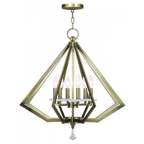 ##Antique Hardware## 6 Light Antique Brass Chandelier