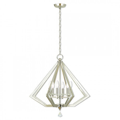 ##Antique Hardware## 6 Light Polished Nickel Chandelier