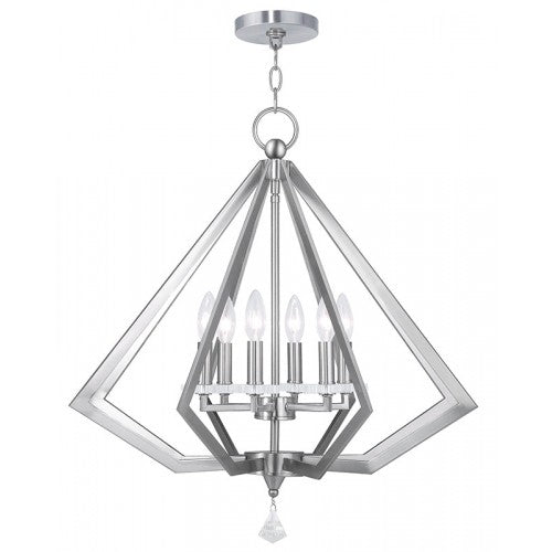 ##Antique Hardware## 6 Light Brushed Nickel Chandelier