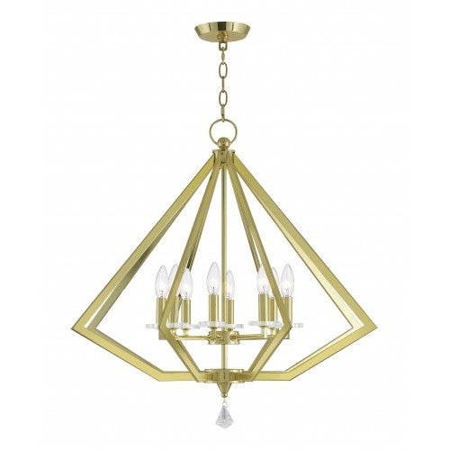 ##Antique Hardware## 8 Light Polished Brass Chandelier