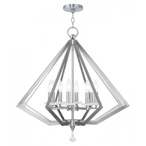 ##Antique Hardware## 8 Light Brushed Nickel Chandelier