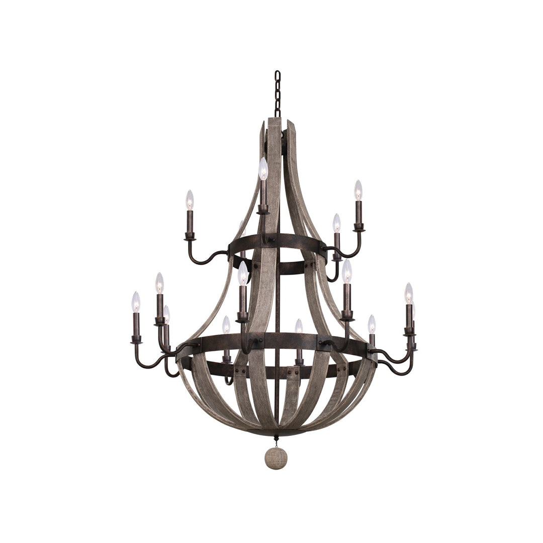 Antique Hardware Harper (10+5) Light 2 Tier Chandelier Chandelier
