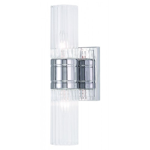 ##Antique Hardware## 2 Light Polished Chrome Bath Light