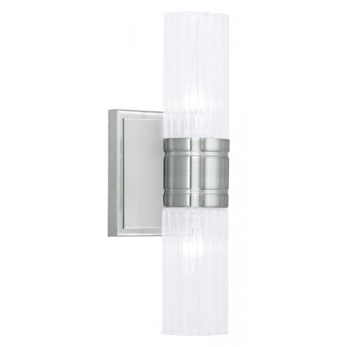 ##Antique Hardware## 2 Light Brushed Nickel Bath Light