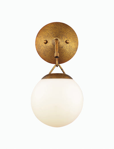 ##Antique Hardware## Orion 1 Light Wall Sconce in Patina Aged Brass