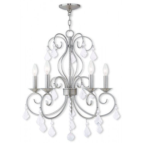 ##Antique Hardware## 5 Light Brushed Nickel Chandelier