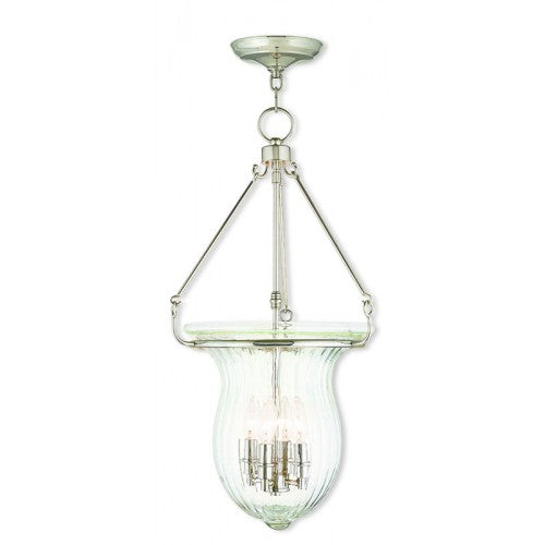 Antique Hardware 4 Light Polished Nickel Pendant Pendant