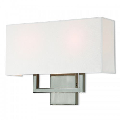 ##Antique Hardware## 2 Light Brushed Nickel ADA Wall Sconce