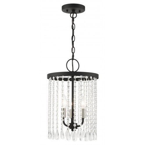 ##Antique Hardware## 3 Light Black Pendant Chandelier