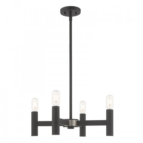 ##Antique Hardware## 4 Light Black Chandelier