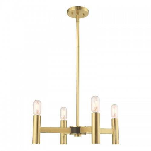 ##Antique Hardware## 4 Light Satin Brass Chandelier