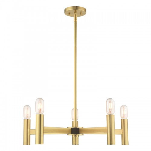 ##Antique Hardware## 5 Light Satin Brass Chandelier