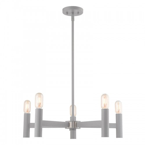 ##Antique Hardware## 5 Light Nordic Gray Chandelier