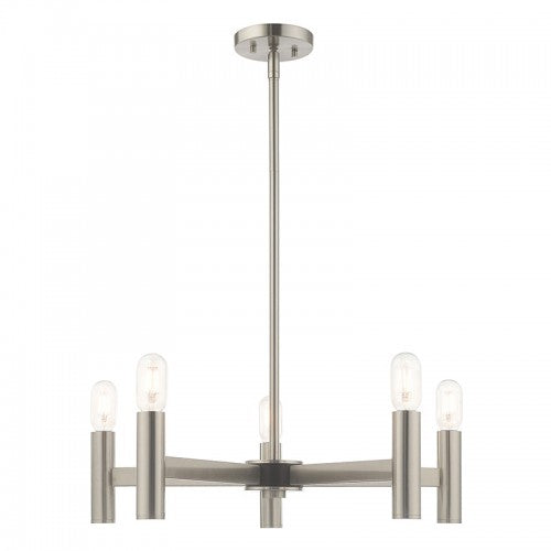 ##Antique Hardware## 5 Light Brushed Nickel Chandelier