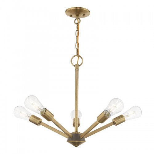 ##Antique Hardware## 5 Light Antique Brass Chandelier