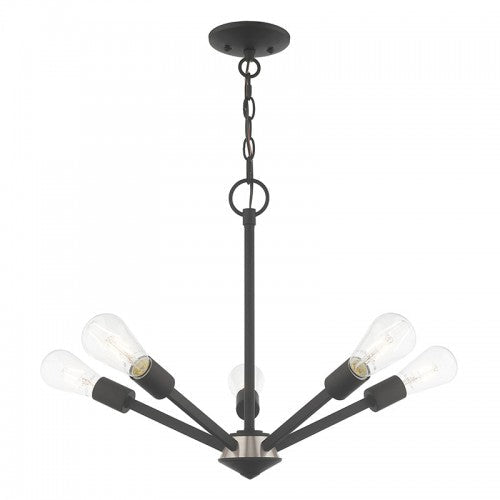 ##Antique Hardware## 5 Light Black Chandelier