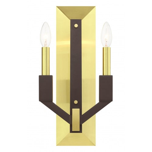 ##Antique Hardware## 2 Light Satin Brass ADA Double Sconce