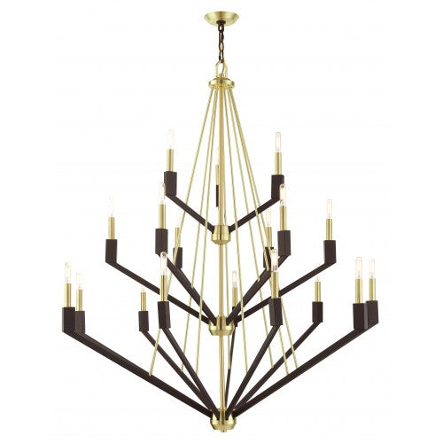 ##Antique Hardware## 18 Light Satin Brass Foyer Chandelier