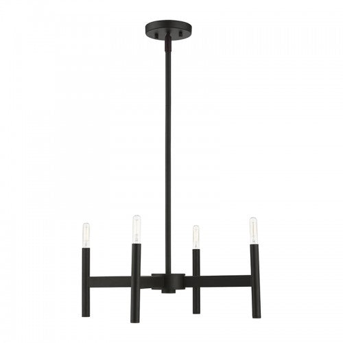 ##Antique Hardware## Black 4-Light Chandelier