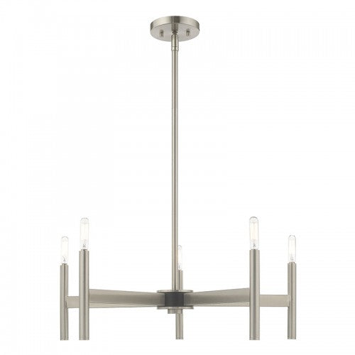 ##Antique Hardware## 5 Light Brushed Nickel Chandelier