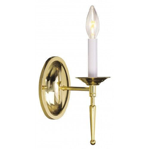##Antique Hardware## 1 Light Polished Brass Wall Sconce