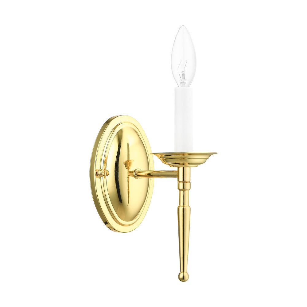 ##Antique Hardware## 1 Light Polished Brass Wall Sconce