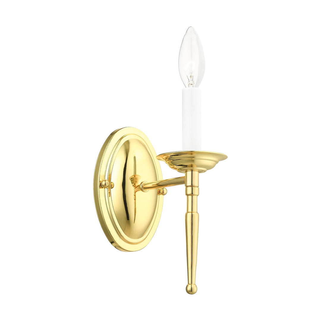 ##Antique Hardware## 1 Light Polished Brass Wall Sconce