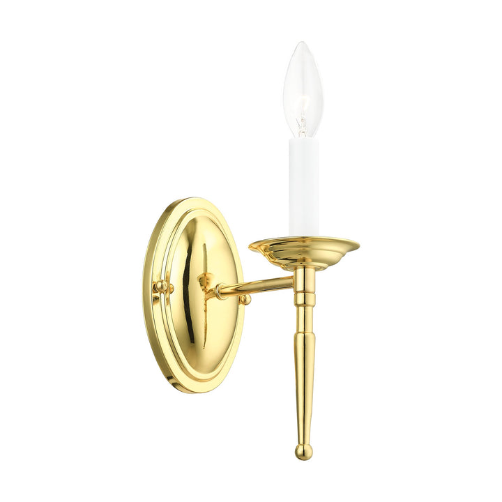 ##Antique Hardware## 1 Light Polished Brass Wall Sconce