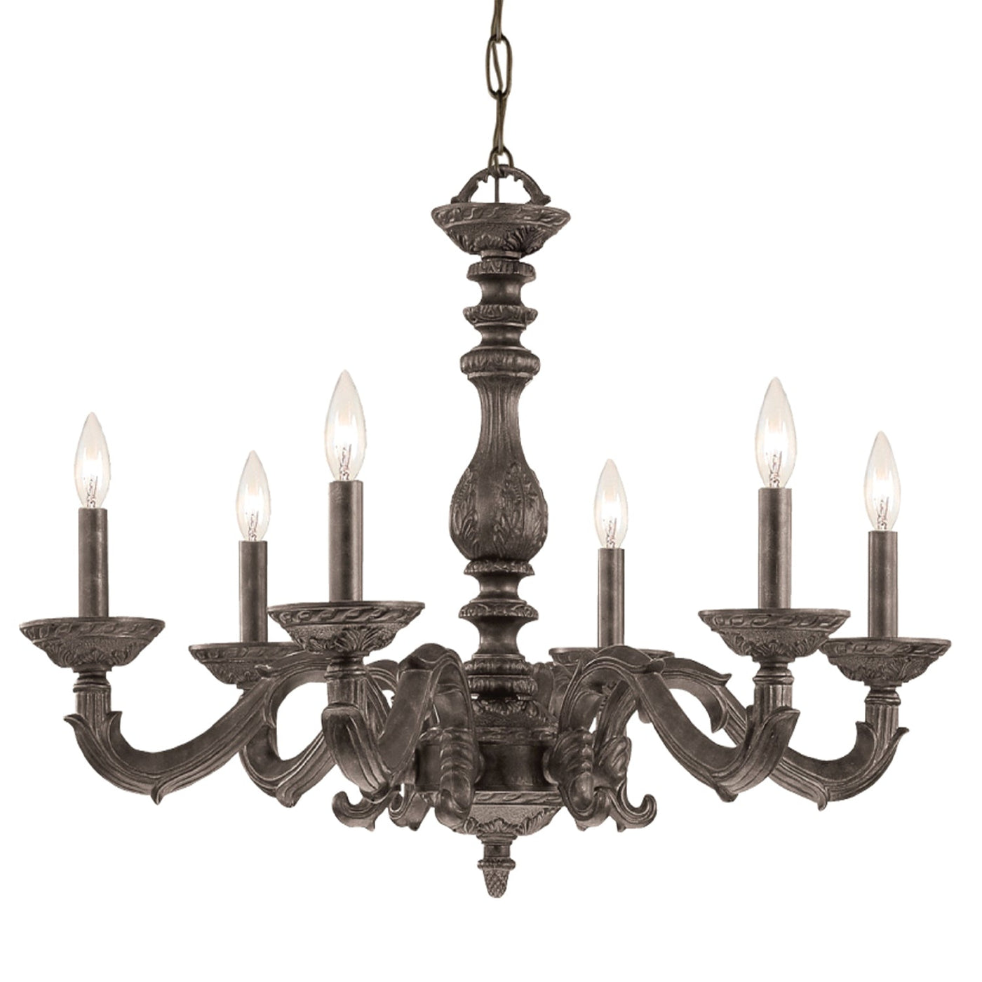 ##Antique Hardware## Paris Market 6 Light Venetian Bronze Chandelier