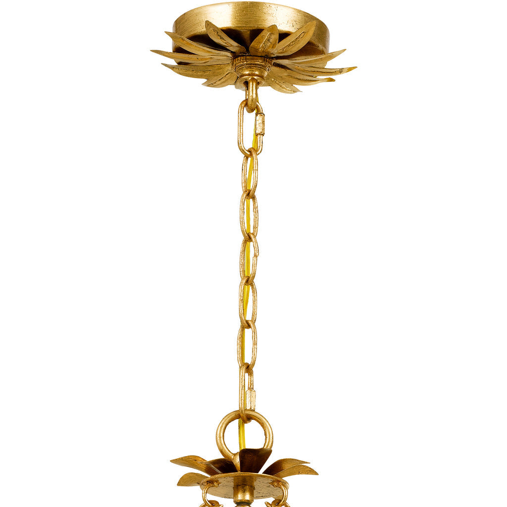 ##Antique Hardware## Broche 3 Light Antique Gold Mini Chandelier