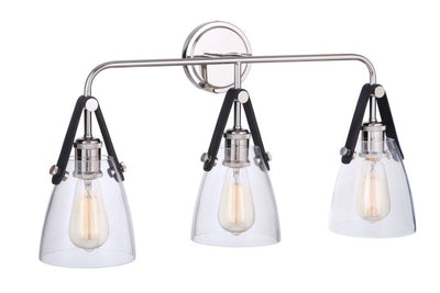 ##Antique Hardware## Hagen 3 Light Vanity in Polished Nickel