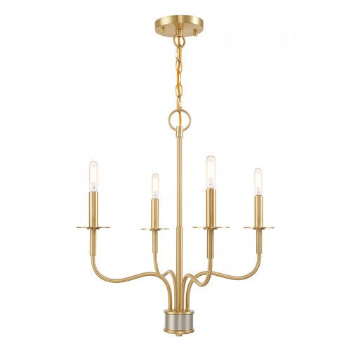 ##Antique Hardware## 4 Light Satin Brass Chandelier