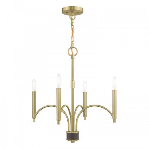 ##Antique Hardware## 4 Light Satin Brass Chandelier