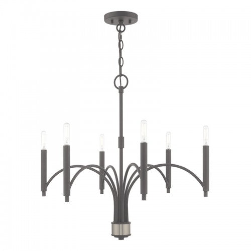 Antique Hardware 6 Light Scandinavian Gray Chandelier Chandelier