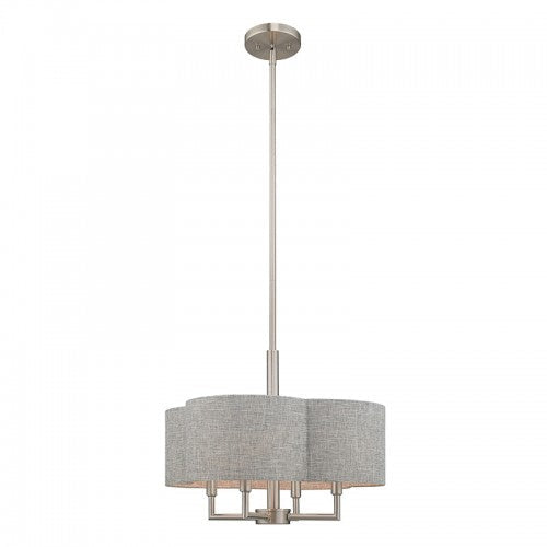 ##Antique Hardware## 4 Light Brushed Nickel Pendant Chandelier