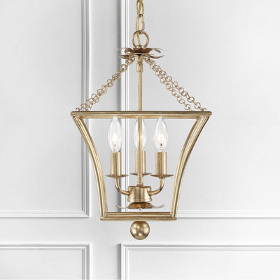 ##Antique Hardware## Broche 3 Light Antique Gold Mini Chandelier