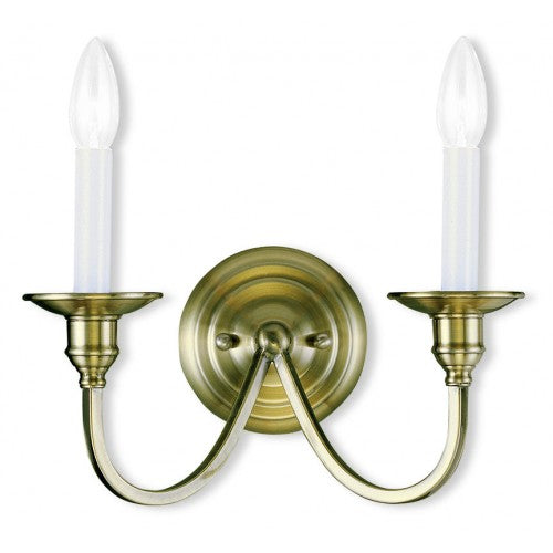##Antique Hardware## 2 Light Antique Brass Wall Sconce