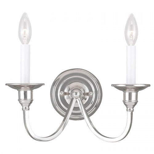 ##Antique Hardware## 2 Light Polished Nickel Wall Sconce