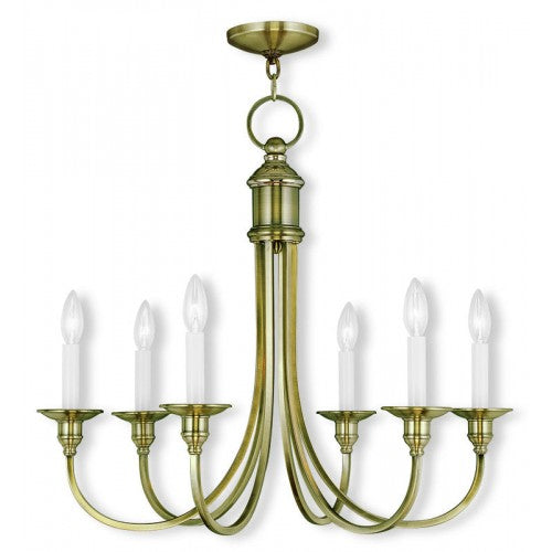 ##Antique Hardware## 6 Light Antique Brass Chandelier