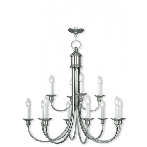 ##Antique Hardware## 12 Light Brushed Nickel Chandelier