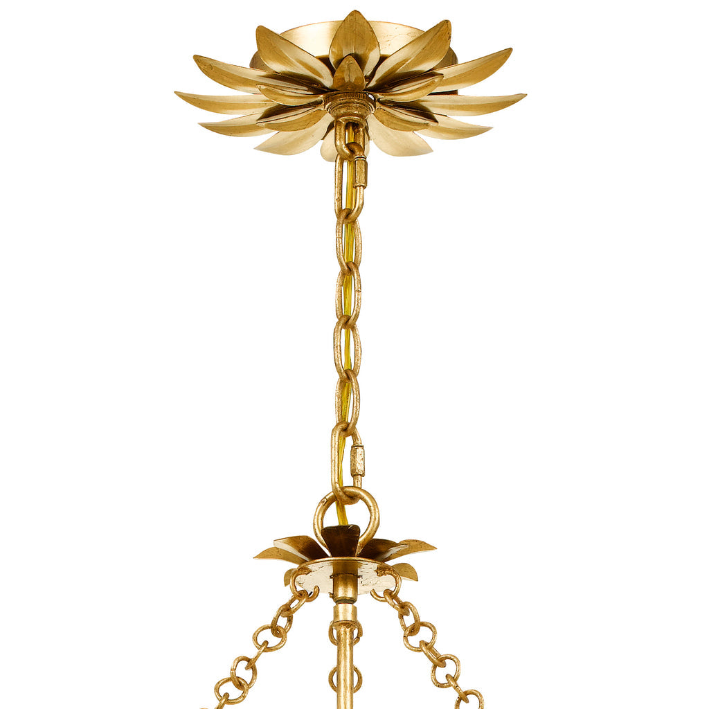 ##Antique Hardware## Broche 8 Light Antique Gold Chandelier