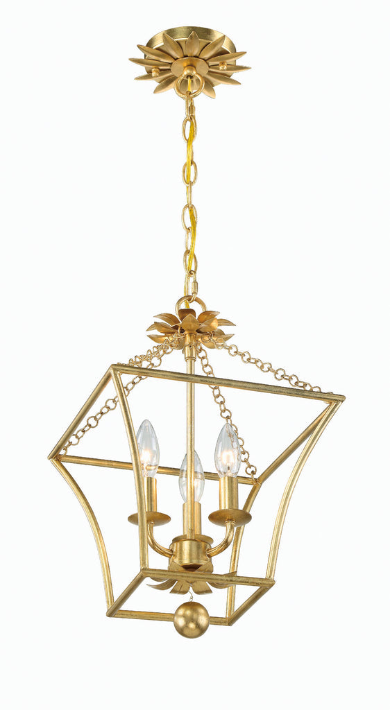 ##Antique Hardware## Broche 4 Light Antique Gold Mini Chandelier