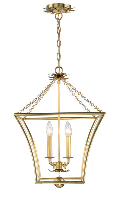 ##Antique Hardware## Broche 4 Light Antique Gold Mini Chandelier